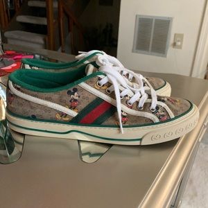 🔥🔥🔥GUCCI X DISNEY Tennis 1977 Low Top Sneakers SZ Men 7 🔥🔥🔥